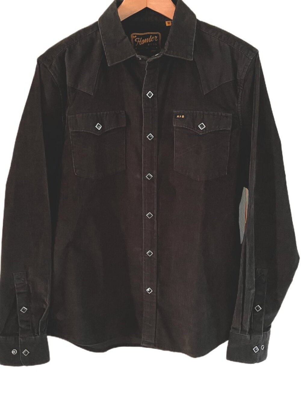 Howler Bros Brothers Banning Corduroy Snapshirt Mens M NWT MSRP129 Antique Black - Picture 8 of 12